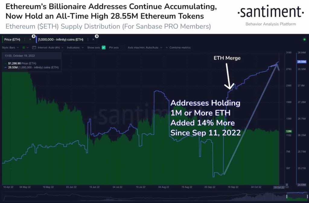 Địa chỉ cá voi Ethereum.  Nguồn: Santiment