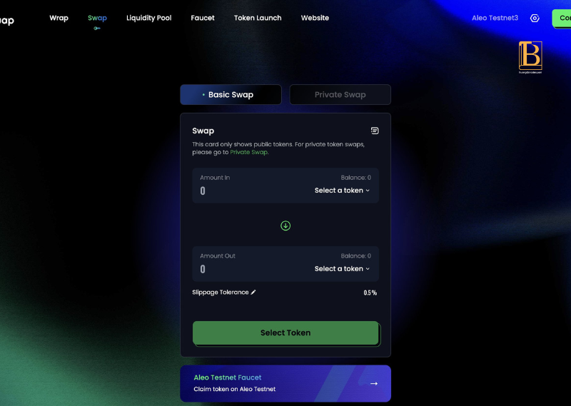 Swap Aleo. Huongdancrypto.com
